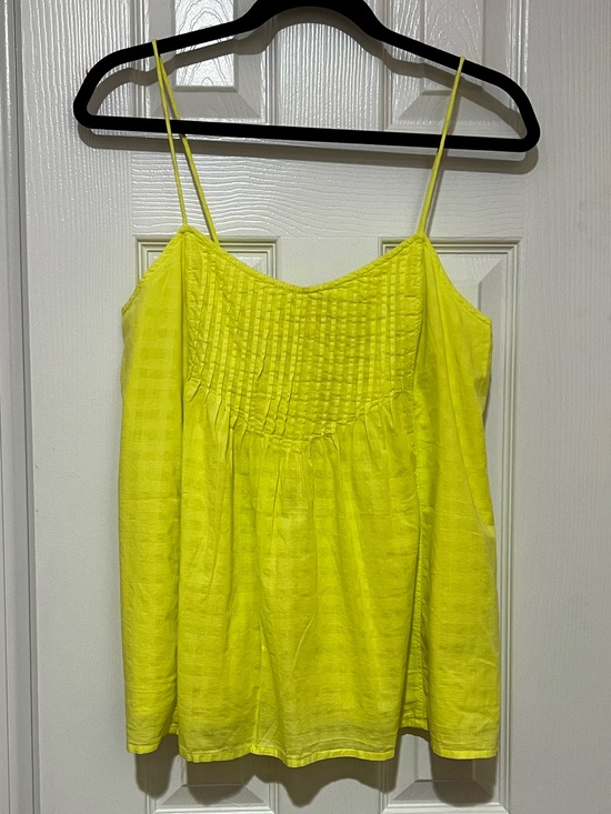 J. Crew Tops - J. Crew Lemon Yellow Smocked Yoke Spaghetti Strap Camisole 8